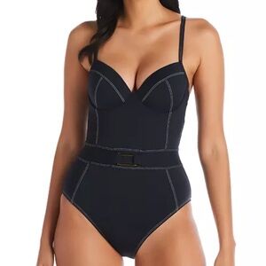 BLEU ROD BEATTIE womens retro inspired built in underwire one piece swimsuit NWT